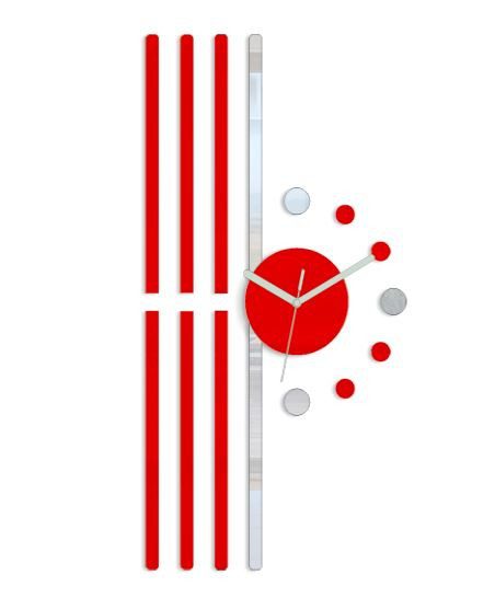 3D nalepovacie hodiny Line červené
