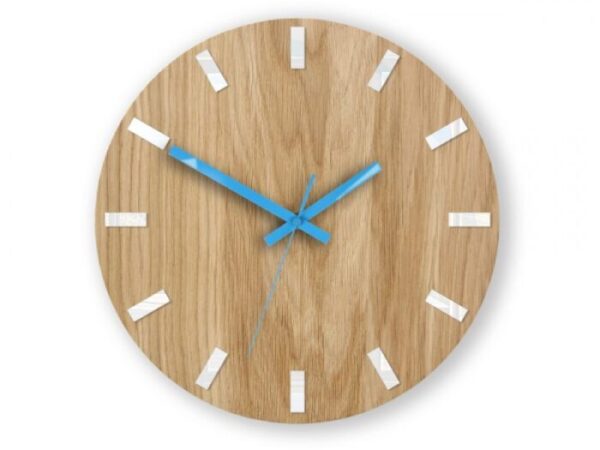 Nástenné hodiny Simple Oak hnedo-tyrkysové
