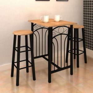 Barový set kov / MDF / drevo Dekorhome
