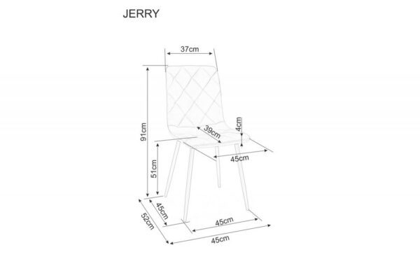 Jedálenská stolička JERRY VELVET Signal – Obrázok 3