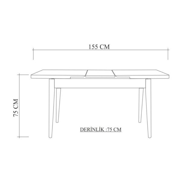 Jedálenský set s rozkladacím stolom a lavicou (3 kusy) Santiago 1053 - White, Anthracite – Obrázok 4