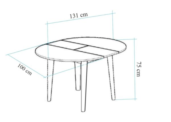 Jedálenský set s rozkladacím stolom a stoličkami (3 kusy) Vina 0701 - White, Grey – Obrázok 4