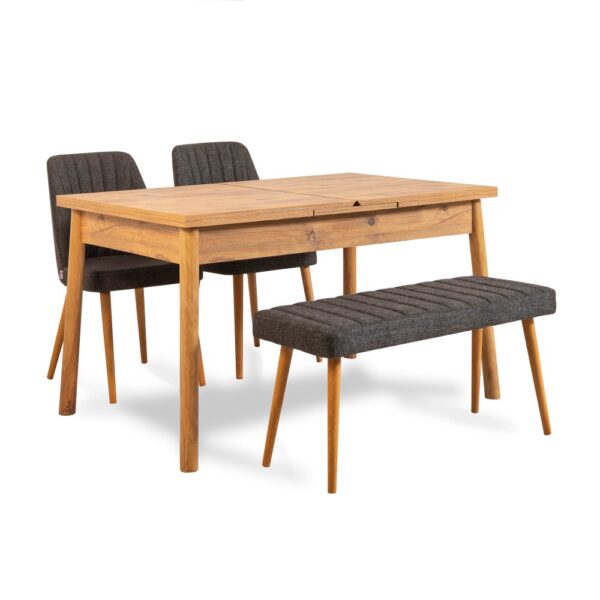 Jedálenský set s rozkladacím stolom a stoličkami (4 kusy) Santiago Atlantice-Anthracite – Obrázok 2