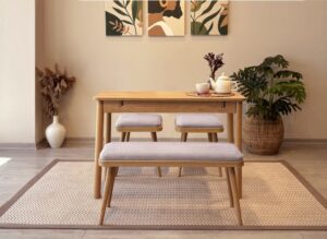 Jedálenský set s rozkladacím stolom a stoličkami (4 kusy) Vina Mini 04 0701 - Oak