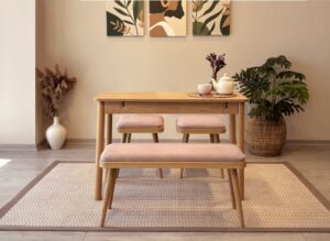 Jedálenský set s rozkladacím stolom a stoličkami (4 kusy) Vina Mini 04 0900 - Oak