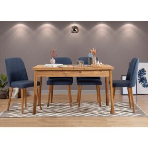 Jedálenský set s rozkladacím stolom a stoličkami (5 kusov) Santiago Atlantic Navy Blue V2
