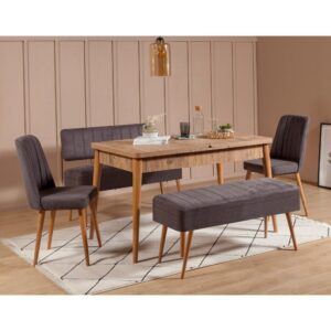 Jedálenský set s rozkladacím stolom a stoličkami (5 kusov) Vina 0701 - 4 - Anthracite