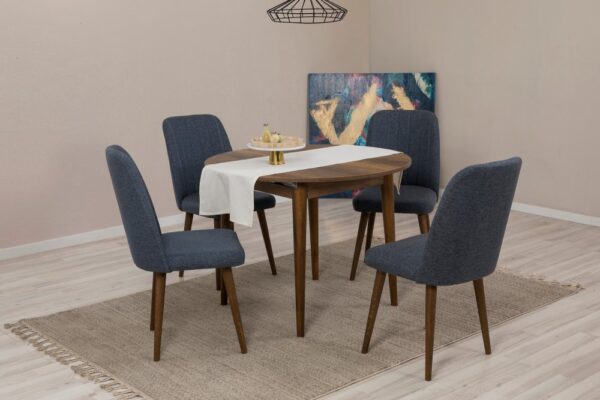 Jedálenský set s rozkladacím stolom a stoličkami (5 kusov) Vina 1048 - Walnut