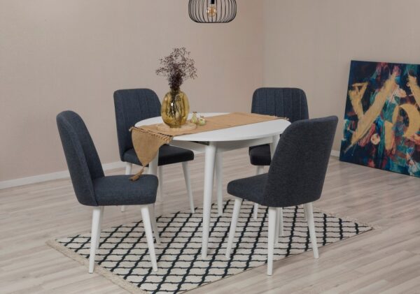 Jedálenský set s rozkladacím stolom a stoličkami (5 kusov) Vina 1048 - White