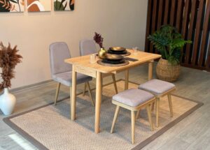 Jedálenský set s rozkladacím stolom a stoličkami (5 kusov) Vina Mini 02 0701 - Oak