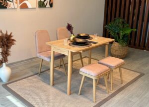 Jedálenský set s rozkladacím stolom a stoličkami (5 kusov) Vina Mini 02 0900 - Oak