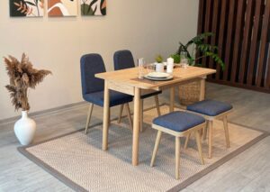 Jedálenský set s rozkladacím stolom a stoličkami (5 kusov) Vina Mini 02 1048 - Oak
