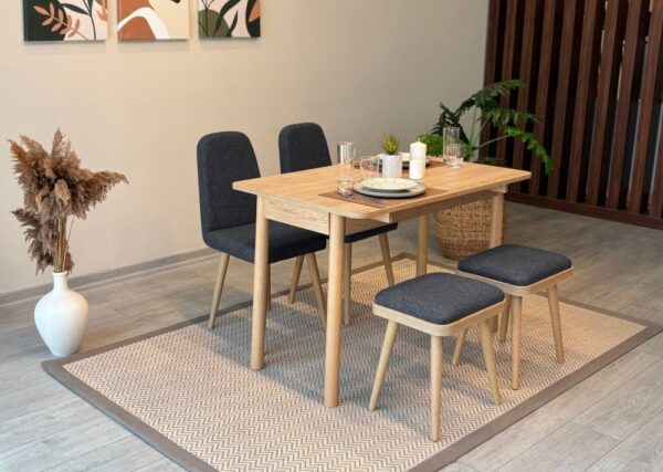 Jedálenský set s rozkladacím stolom a stoličkami (5 kusov) Vina Mini 02 1053 - Oak