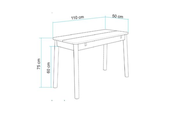 Jedálenský set s rozkladacím stolom a stoličkami (5 kusov) Vina Mini 02 1070 - Oak, Green – Obrázok 3
