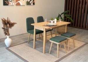 Jedálenský set s rozkladacím stolom a stoličkami (5 kusov) Vina Mini 02 1070 - Oak