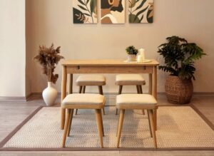 Jedálenský set s rozkladacím stolom a stoličkami (5 kusov) Vina Mini 05 1005 - Oak