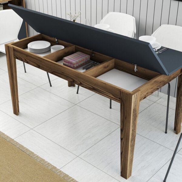 Jedálenský stôl Milan 513 - Walnut, Anthracite – Obrázok 4