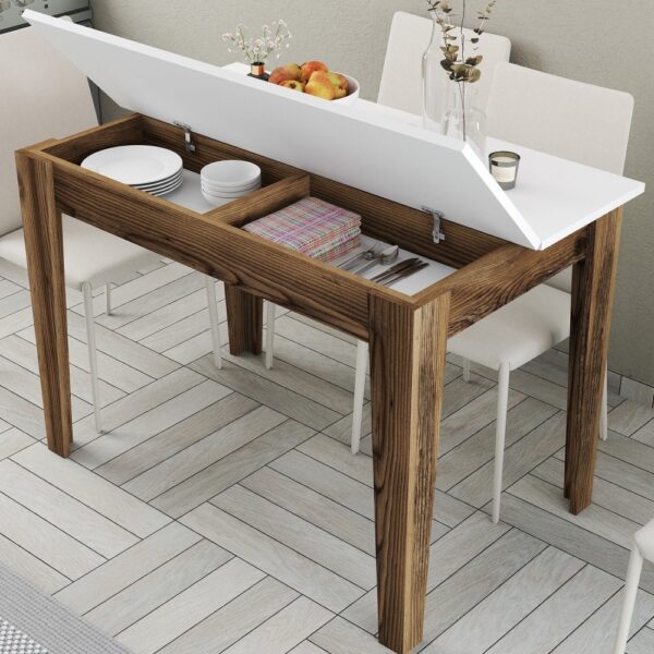 Kuchynský stôl Kiev 505 - Walnut, White – Obrázok 4