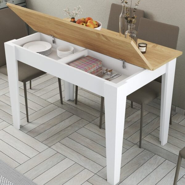 Kuchynský stôl Kiev 512 - White, Oak – Obrázok 4