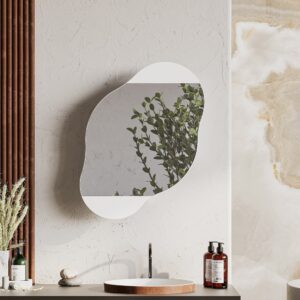 Kúpeľňová skrinka Cloud Storage Bathroom Wall Mirror - White