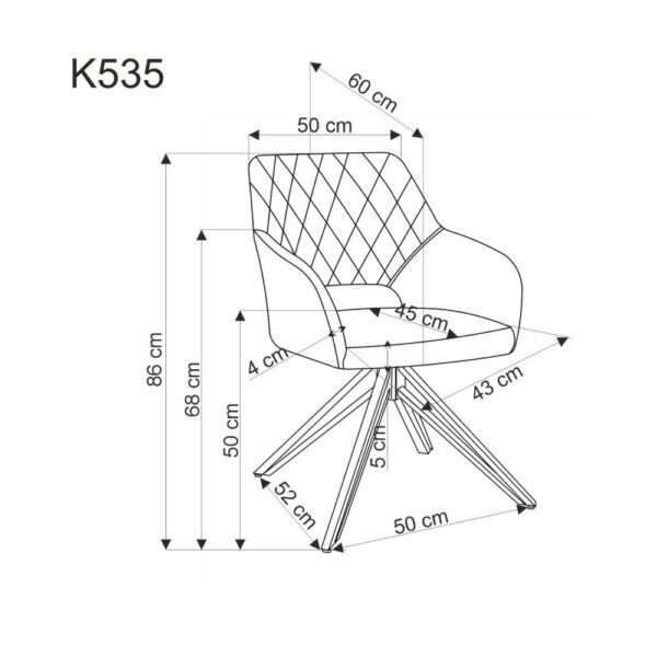 Otočné jedálenské kreslo K535 Halmar – Obrázok 4