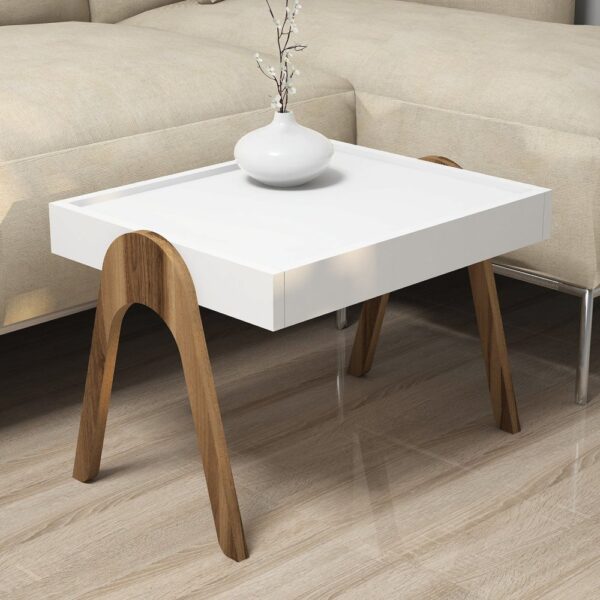 Sada odkladacích stolíkov (3 kusy) Roma - Walnut, White – Obrázok 4