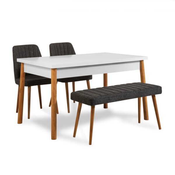 Set stola a stoličiek (4 kusy) Costa Atlantic White-Anthracite – Obrázok 2