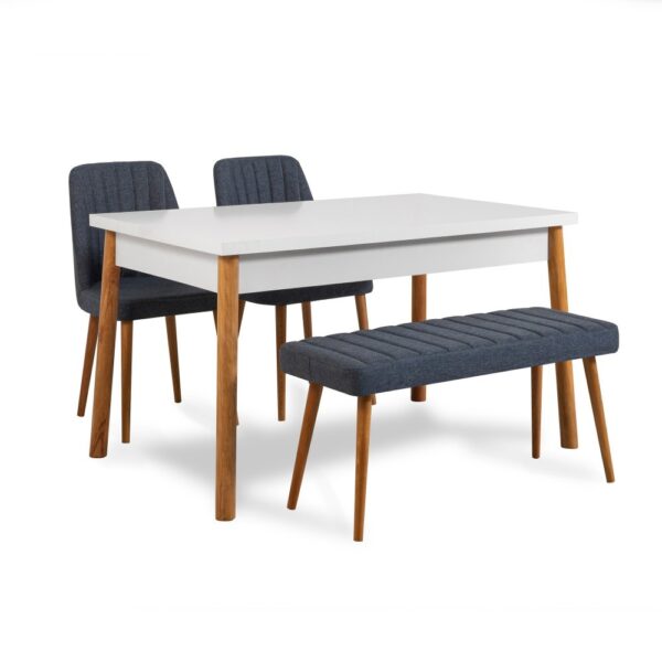Set stola a stoličiek (4 kusy) Costa Atlantic-White Navy Blue – Obrázok 2