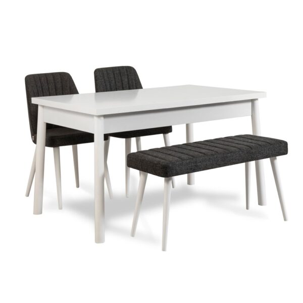Set stola a stoličiek (4 kusy) Costa White-Anthracite – Obrázok 2