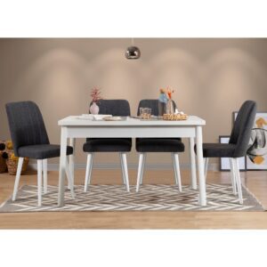 Set stola a stoličiek (5 kusov) Costa White-Anthracite