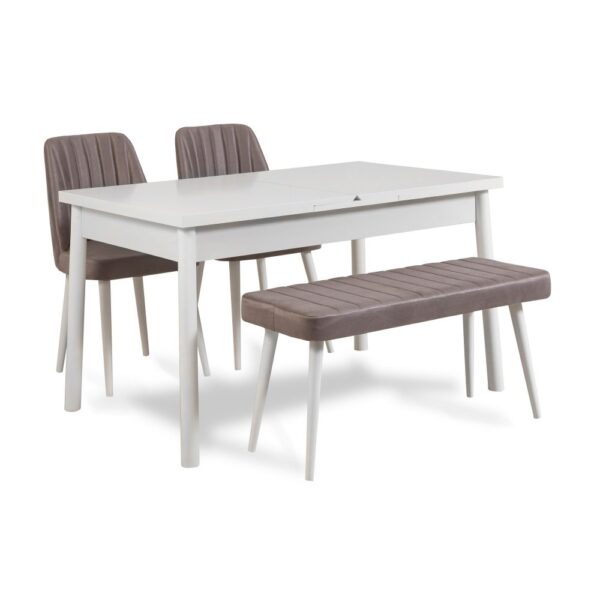 Set stola a stoličiek (5 kusov) Costa White-Grey – Obrázok 2