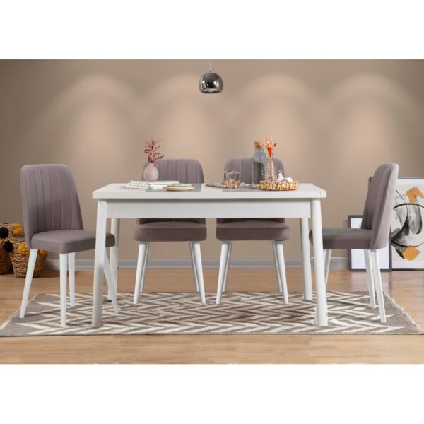 Set stola a stoličiek (5 kusov) Costa White-Grey