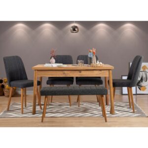 Set stola a stoličiek (6 kusov) Costa Atlantic Anthracite