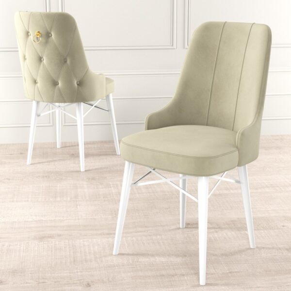 Súprava stoličiek (4 kusy) Pare - Cream, White – Obrázok 4