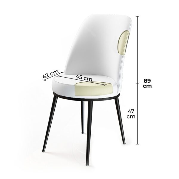 Súprava stoličiek (6 kusov) Dexa - Cream, White – Obrázok 3