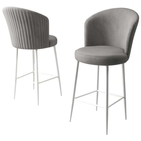 Bar Stool Set (2 Pieces) Alte - Grey, White – Obrázok 4