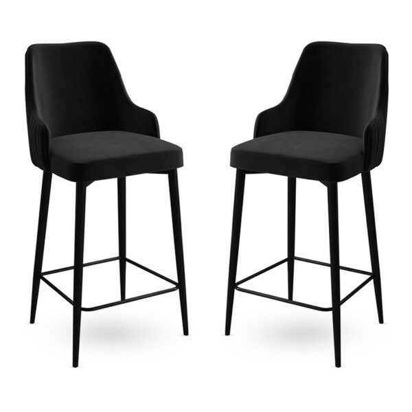 Bar Stool Set (2 Pieces) Enox - Black – Obrázok 2