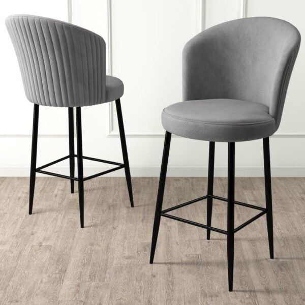 Bar Stool Set (2 Pieces) Fora - Grey