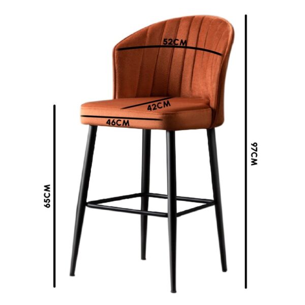 Bar Stool Set (2 Pieces) Rubi - Black – Obrázok 2