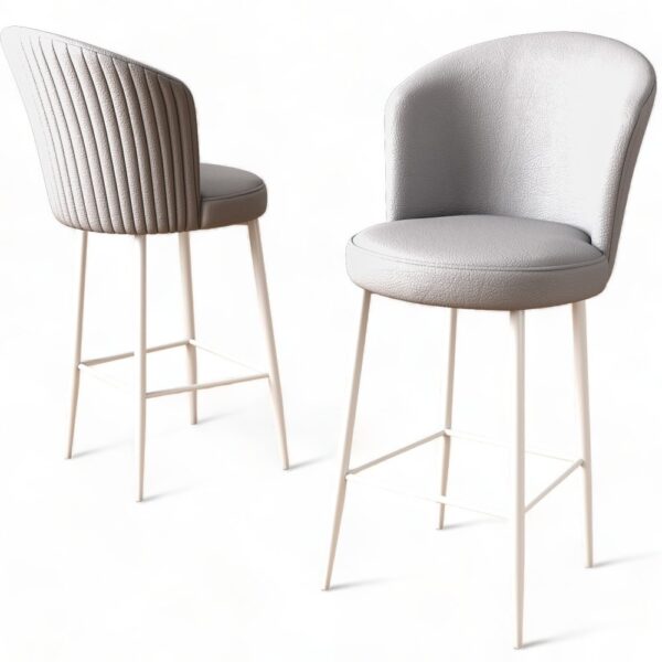 Bar Stool Set (2 Pieces) Uras - Grey, White – Obrázok 4