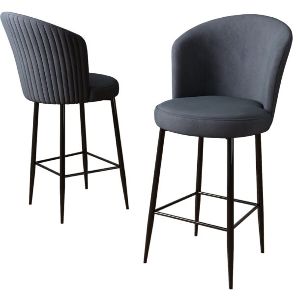Bar Stool Set (4 Pieces) Alte - Anthracite, Black – Obrázok 4