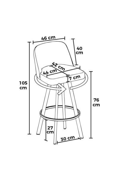 Bar Stool Set (4 Pieces) Atex - Grey, White – Obrázok 3