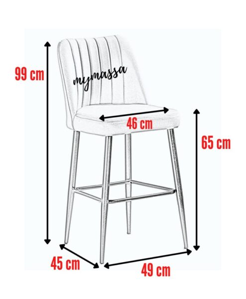 Bar Stool Set (4 Pieces) Vento - Claret Red – Obrázok 2