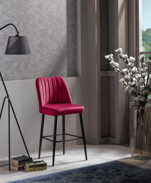 Bar Stool Set (4 Pieces) Vento - Claret Red