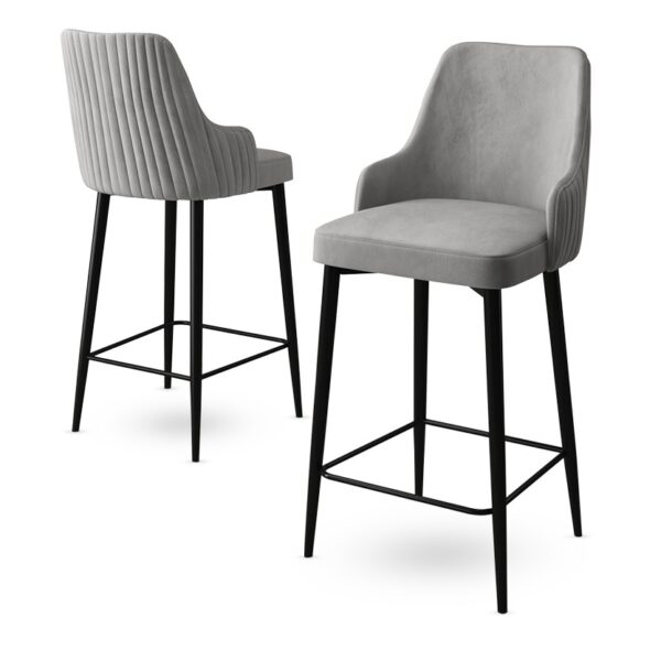 Bar Stool Set (6 Pieces) Enox - Grey, Black – Obrázok 4