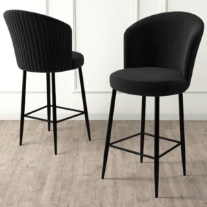 Bar Stool Set (6 Pieces) Fora - Black