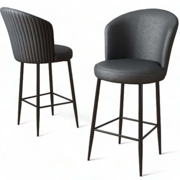 Bar Stool Set (6 Pieces) Uras - Anthracite, Black – Obrázok 4