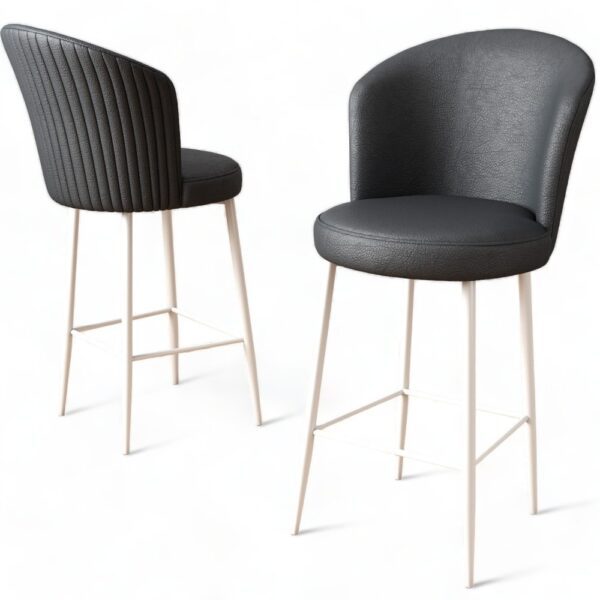 Bar Stool Set (6 Pieces) Uras - Anthracite, White – Obrázok 4