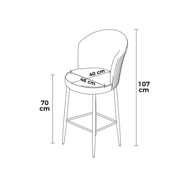 Bar Stool Set (6 Pieces) Uras - Red, White – Obrázok 3
