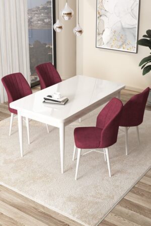Dining Table & Chairs Set (5 Pieces) Arp - White